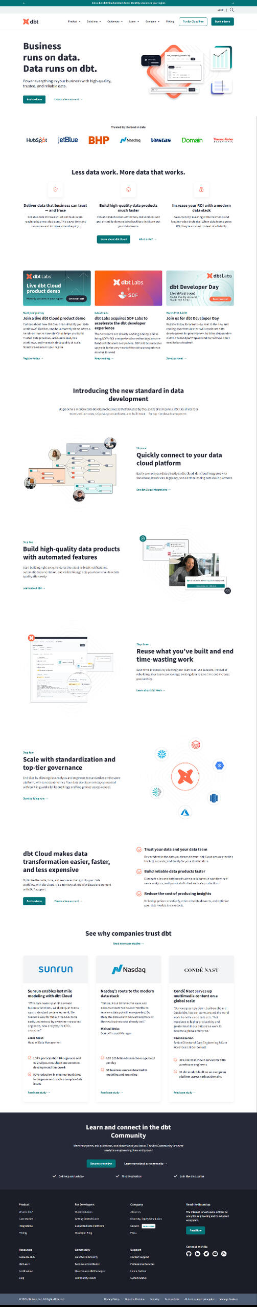 dbt Labs Homepage - After